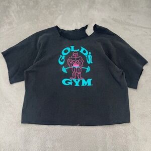 Gold's Gym Black Cropped Logo Tee